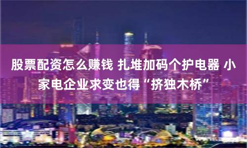 股票配資怎么賺錢(qián) 扎堆加碼個(gè)護(hù)電器 小家電企業(yè)求變也得“擠獨(dú)木橋”
